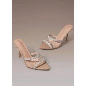 POINTED RHINESTONE STILETTO HEEL SANDALS - sz 8